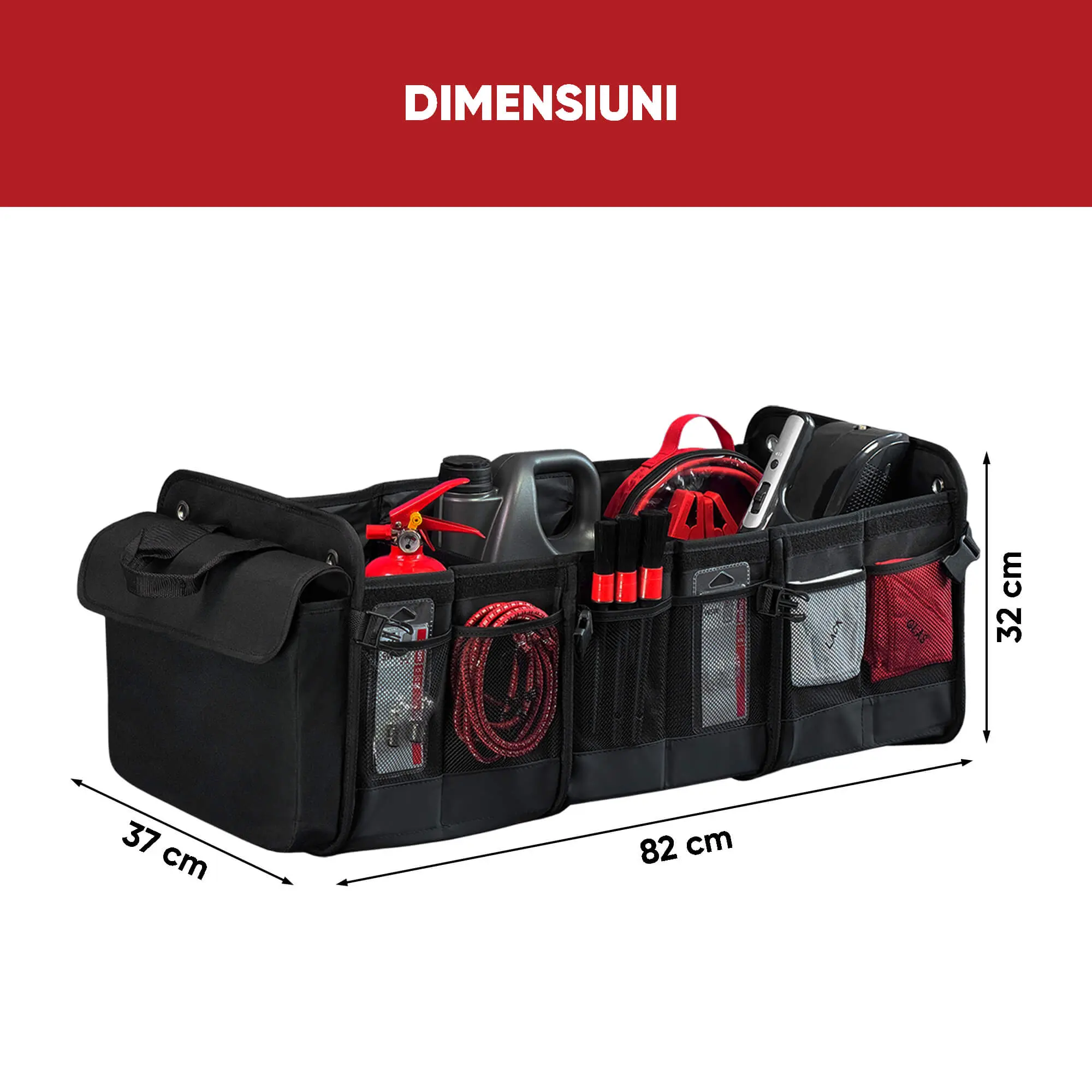 Organizator portbagaj auto XXL, 82x37x32 cm, cu geanta frigorifica