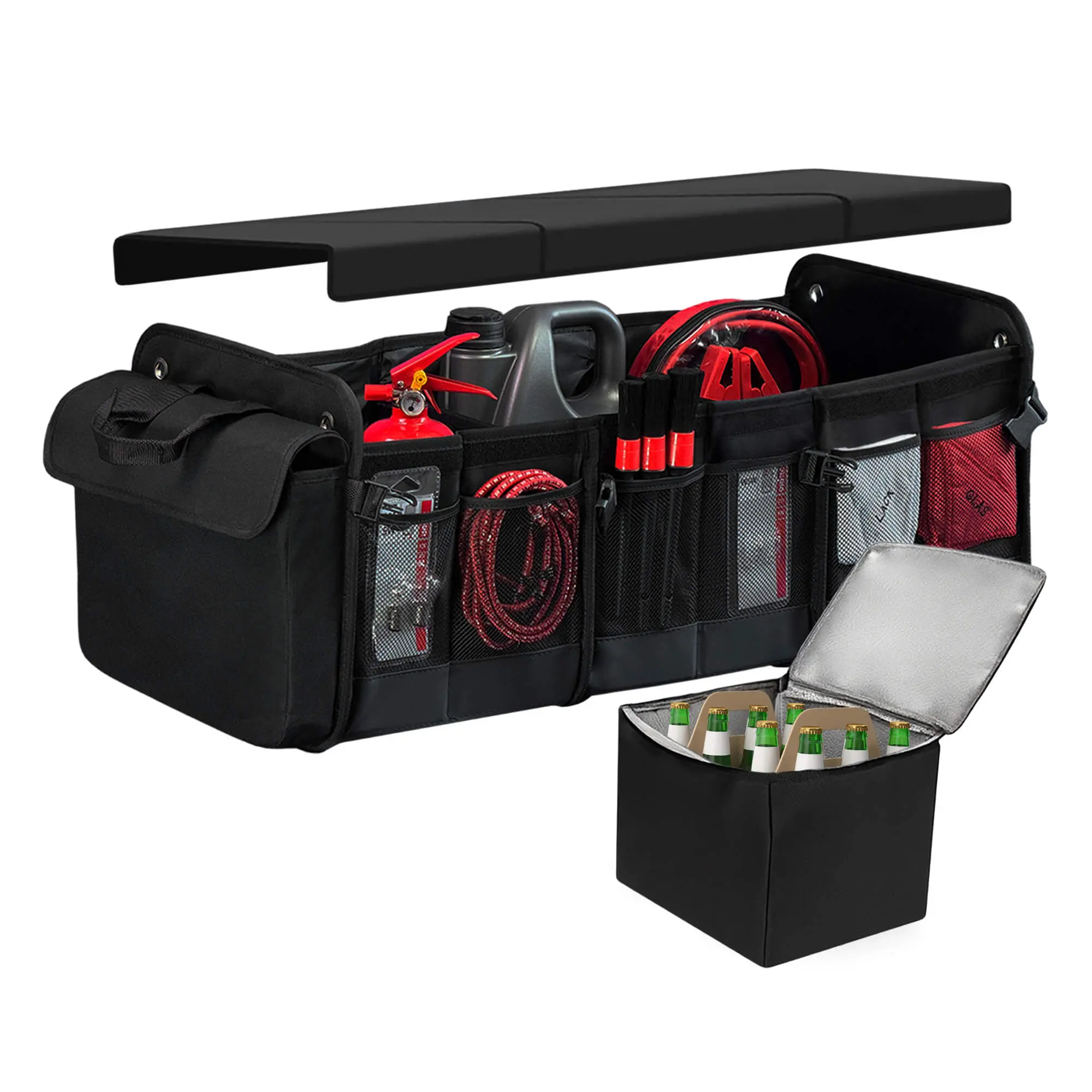Organizator portbagaj auto XXL, 82x37x32 cm, cu geanta frigorifica