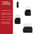 Organizator portbagaj auto, 58x43x27 cm, pliabil, cu 9 compartimente si chingi de ancorare, negru