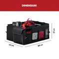 Organizator portbagaj auto, 58x43x27 cm, pliabil, cu 9 compartimente si chingi de ancorare, negru