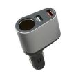 Incarcator auto cu incarcare rapida, 2 usb si o priza 12V, negru-argintiu