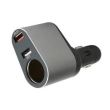Incarcator auto cu incarcare rapida, 2 usb si o priza 12V, negru-argintiu