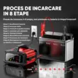 Redresor auto profesional, digital cu microprocesor, functie pornire, Foxsur, 12V 25A 24V 15A, inteligent cu 8 moduri operare, functie de reparare prin impulsuri, tehnologie Switchmode, ecran LCD, auto, moto, camion, barca