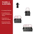 Organizator portbagaj auto XXL, 76x37x32 cm, potrivit SUV, pliabil, multicompartimentat, fixare curele si velcro, Roll Fast, negru