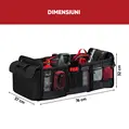 Organizator portbagaj auto XXL, 76x37x32 cm, potrivit SUV, pliabil, multicompartimentat, fixare curele si velcro, Roll Fast, negru