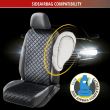Husa auto scaun fata, Comfortline Luxor, matlasata cu strat antiderapant, Walser, universal, negru