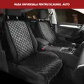 Husa auto scaun fata, Comfortline Luxor, matlasata cu strat antiderapant, Walser, universal, negru