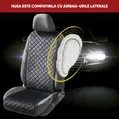 Husa auto scaun fata, Comfortline Luxor, matlasata cu strat antiderapant, Walser, universal, negru