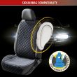 Husa auto scaun fata cu protectie laterala pentru sezut, Comfortline Luxor, matlasata cu strat antiderapant, Walser, universal, negru