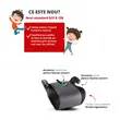 Scaun inaltator auto pentru copii Raffi, siguranta si confort, Walser, inaltime copii 125-150 cm, omologat standard ECE R 129, universal, ergonomic, gri/negru
