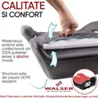 Inaltator auto pentru copii Andy cu ISOFIX Premium, Walser, testat si certificat ECE R 129, i-Size, 6-12 ani, 125-150 cm, 22-36 kg, scaun inaltator universal, negru cu rosu
