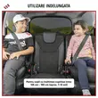 Inaltator auto cu ISOFIX pentru copil, Raffi, Walser, testat si certificat ECE R 129, i-Size, 6-12 ani, 125-150 cm, 22-36 Kg, universal, negru cu gri
