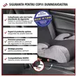 Inaltator auto cu ISOFIX pentru copil, Raffi, Walser, testat si certificat ECE R 129, i-Size, 6-12 ani, 125-150 cm, 22-36 Kg, universal, negru cu gri