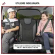 Inaltator Auto cu ISOFIX pentru copil, Raffi, Walser, testat si certificat ECE R 129, i-Size, 6-12 ani, 125-150 cm, 22-36 Kg, universal, gri cu negru