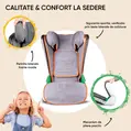 Scaun auto pentru copii cu inaltime 100 - 135 cm, Noemi, Walser, 3 - 8 ani, antracit - portocaliu