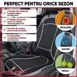 Husa scaun auto, 3 functii, incalzire, racire si masaj, alimentare 12V, negru, Walser
