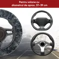 Husa volan din blana de miel, Walser, diametru 37 - 39 cm, antracit