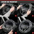 Husa volan din blana de miel, Walser, diametru 37 - 39 cm, antracit