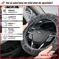 Husa volan din blana de miel, Walser, diametru 37 - 39 cm, antracit