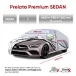 Prelata auto Premium L, PEVA impermeabil, aluminiu pentru protectie UV, captuseala bumbac, 4830 x 1780 x 1200 mm, fermoar usa sofer, gri, Roll Fast