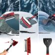 Perie zapada si racleta gheata cu maner telescopic, rotativ 270°, Walser, 92 - 132 cm, rosu-negru