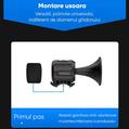 Claxon bicicleta cu baterii CR2032, 120 dB, prindere ghidon, potrivire universala inclusiv trotineta, scuter, bicicleta electrica, bicicleta copii, e-bike, prindere ghidon, rezistent la apa - RESIGILAT (produs nou - cu ambalaj deteriorat)