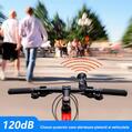 Claxon bicicleta cu baterii CR2032, 120 dB, prindere ghidon, potrivire universala inclusiv trotineta, scuter, bicicleta electrica, bicicleta copii, e-bike, prindere ghidon, rezistent la apa - RESIGILAT (produs nou - cu ambalaj deteriorat)