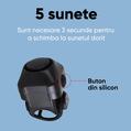Claxon bicicleta cu baterii, 5 sunete alarma, 130 dB, prindere ghidon, potrivire universala inclusiv trotineta, scuter, bicicleta electrica, e-bike, rezistent la apa - RESIGILAT (produs testat - fara ambalaj original)