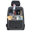 Organizator scaun auto cu geanta de racire, 40x59 cm, prindere pe tetiere, 4 buzunare plasa, pliabil, curea de transport, Walser, negru