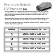 Prelata auto antigrindina SUV L, Premium Hybrid UV Protect, 8 mm grosime, 4900 x 1850 x 1450 mm, gri, Walser