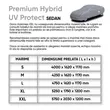 Prelata auto antigrindina XXL, Premium Hybrid UV Protect, 8 mm grosime, 5750 x 2030 x 1200 mm, gri, Walser
