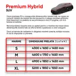 Prelata auto antigrindina SUV M, Premium Hybrid, 8 mm grosime, 4600 x 1750 x 1450 mm, gri-negru, Walser