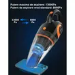 Aspirator auto ultra puternic, putere de aspirare 13000Pa, ThiEYE, wireless multifunctional reincarcabil, 16V, baterii incorporate 4x2200mAh, motor 120W, filtru material lavabil - RESIGILAT (produs testat - cu ambalaj deteriorat)