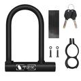 Antifurt bicicleta tip U cu cheie si suport prindere, otel si zinc, 18 x 13 x 2.6 cm, West Biking, negru - RESIGILAT (produs testat - fara ambalaj original)