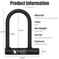 Antifurt bicicleta tip U cu cheie si suport prindere, otel si zinc, 18 x 13 x 2.6 cm, West Biking, negru - RESIGILAT (produs testat - fara ambalaj original)