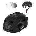 Casca protectie ciclism sosea si MTB cu viziera magnetica detasabila, lumina led de avertizare cu incarcare usb, aerodinamica, ultrausoara, canale de ventilatie, sistem de reglare, marimea L (57-62 cm), EPS+PC, West Biking, negru