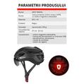 Casca protectie ciclism sosea si MTB cu viziera magnetica detasabila, lumina led de avertizare cu incarcare usb, aerodinamica, ultrausoara, canale de ventilatie, sistem de reglare, marimea L (57-62 cm), EPS+PC, West Biking, negru