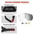 Casca protectie ciclism sosea si MTB cu viziera magnetica detasabila, lumina led de avertizare cu incarcare usb, aerodinamica, ultrausoara, canale de ventilatie, sistem de reglare, marimea L (57-62 cm), EPS+PC, West Biking, negru