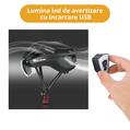 Casca protectie ciclism sosea si MTB cu viziera magnetica detasabila, lumina led de avertizare cu incarcare usb, aerodinamica, ultrausoara, canale de ventilatie, sistem de reglare, marimea L (57-62 cm), EPS+PC, West Biking, negru