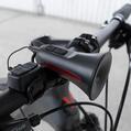 Claxon bicicleta cu telecomanda si lumini de avertizare, 5 sunete alarma, 120 dB, baterie 300 mAh cu incarcare USB, prindere ghidon, potrivire universala inclusiv trotineta, bicicleta electrica - RESIGILAT (produs testat - fara ambalaj original)