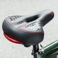 Sa bicicleta MTB cu stop reflectorizant rosu si spuma de memorie, ergonomica, impermeabila, rezistenta la socuri, 27.5 x 19.5 x 9 cm, poliuretan, West Biking, negru cu rosu - RESIGILAT (produs testat - cu ambalaj deteriorat)
