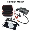 Starter auto multifunctional 2500A, compresor, robot pornire, jump starter booster, functie power bank, 15200mAh, lanterna, 12V, argintiu, geanta depozitare