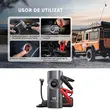 Starter baterie auto 12V, 2500A, compresor, robot pornire, jump starter booster, functie baterie externa, lanterna, 20000mAh, argintiu, geanta depozitare