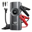 Starter baterie auto 12V, 2500A, compresor, robot pornire, jump starter booster, functie baterie externa, lanterna, 20000mAh, argintiu, geanta depozitare