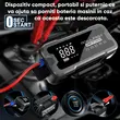 Jump starter baterie auto power si compresor aer, pornire rapida a masinii, 4000A, 12V, functie baterie externa, 24000mAh, lumina LED, argintiu cu negru, geanta depozitare