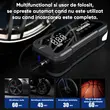 Jump starter baterie auto power si compresor aer, pornire rapida a masinii, 4000A, 12V, functie baterie externa, 24000mAh, lumina LED, argintiu cu negru, geanta depozitare