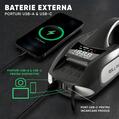 Starter auto multifunctional 4 in 1, 6000 A, 12 V, 27000 mAh, compresor aer 160 PSI, baterie externa, lanterna LED