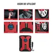 Compresor auto digital multifunctional 12V, 120W, 35L/min, cablu de alimentare 3 m, lumina LED, decuplare automata, negru-rosu