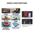 Compresor auto digital multifunctional 12V, 120W, 35L/min, cablu de alimentare 3 m, lumina LED, decuplare automata, negru-rosu