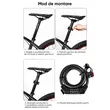 Antifurt bicicleta cu cifru din 5 cifre si suport prindere, lungime cablu 110 cm, aliaj otel, PVC, ABS, anti-taiere, anti-gaurire,  potrivire universala inclusiv bicicleta electrica, motocicleta, trotineta, scuter, MTB, usi